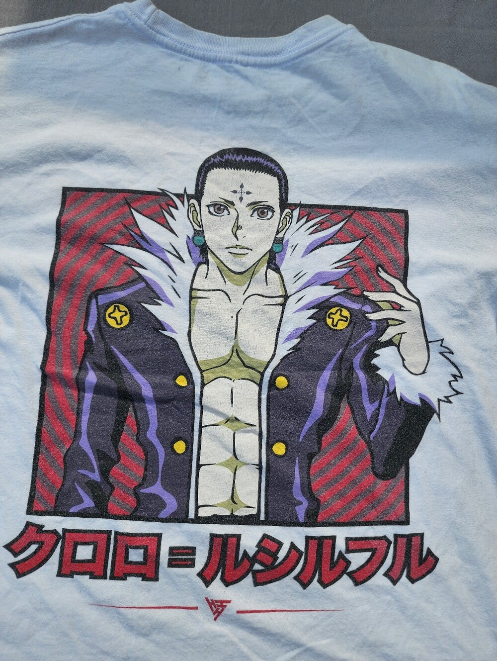 Hypland Hunter x Hunter Chrollo Anime Graphic T-Shirt Tee Back Graphic Medium